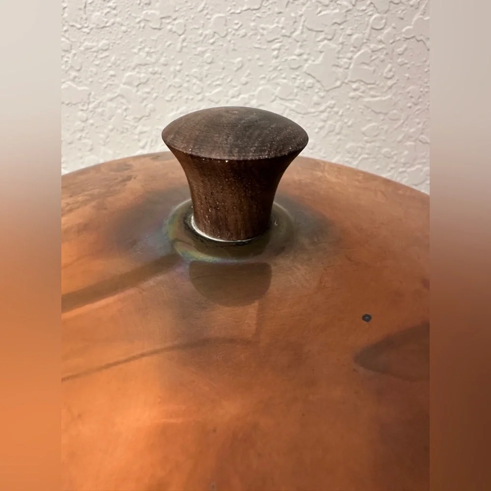 Copper & Brass Chafing Dish Wood Handle Made in Pescia Italy